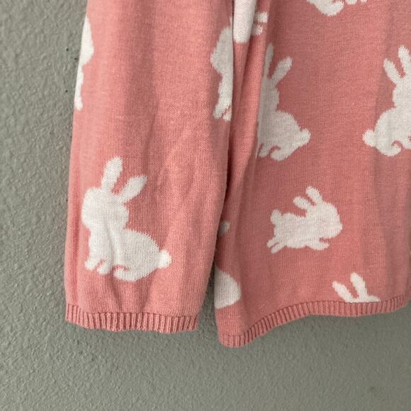 H&M Bunny Sweater - Pink White - 4T - Picture 2 of 7
